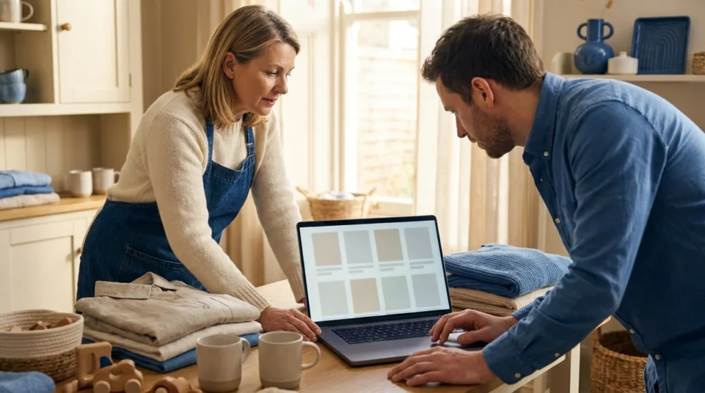 US retailer reviewing ecommerce category page SEO and product navigation