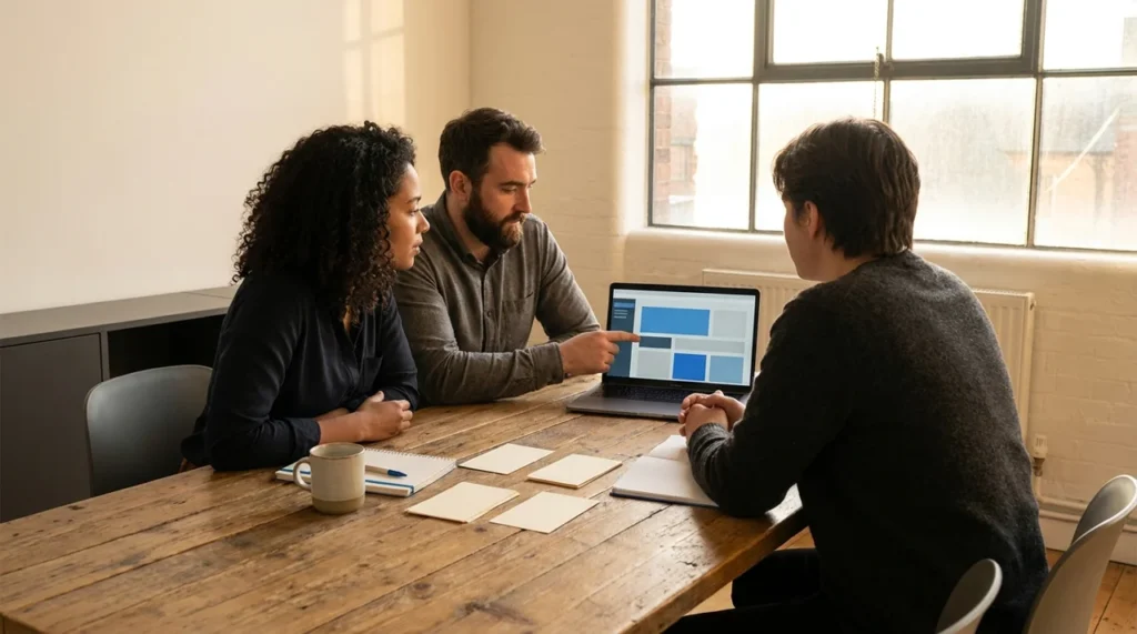US product team reviewing a focused SaaS MVP development workflow