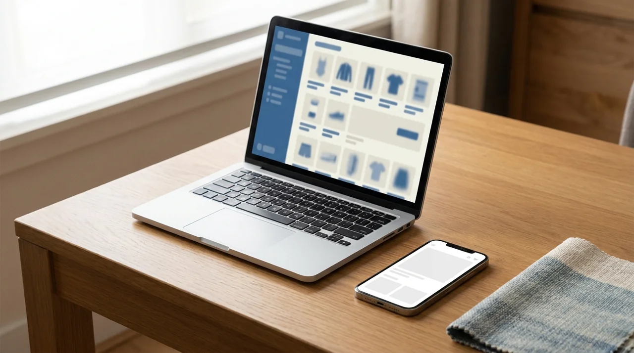 Storefront layouts on laptop and phone for WooCommerce speed optimization tests